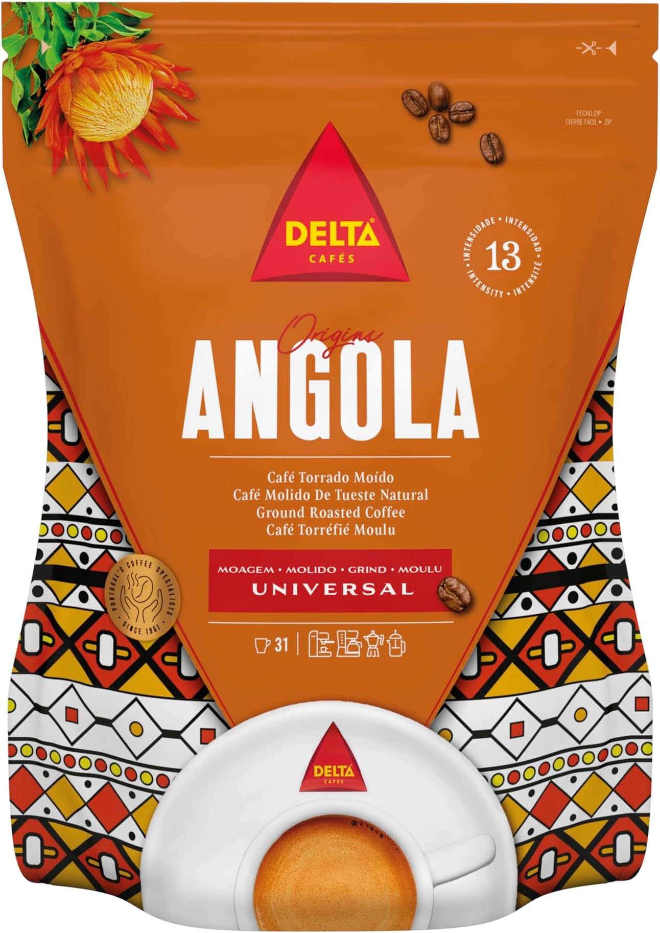 – Delta Ground Roasted Coffee from ANGOLA for Espresso Machine or Bag 250g