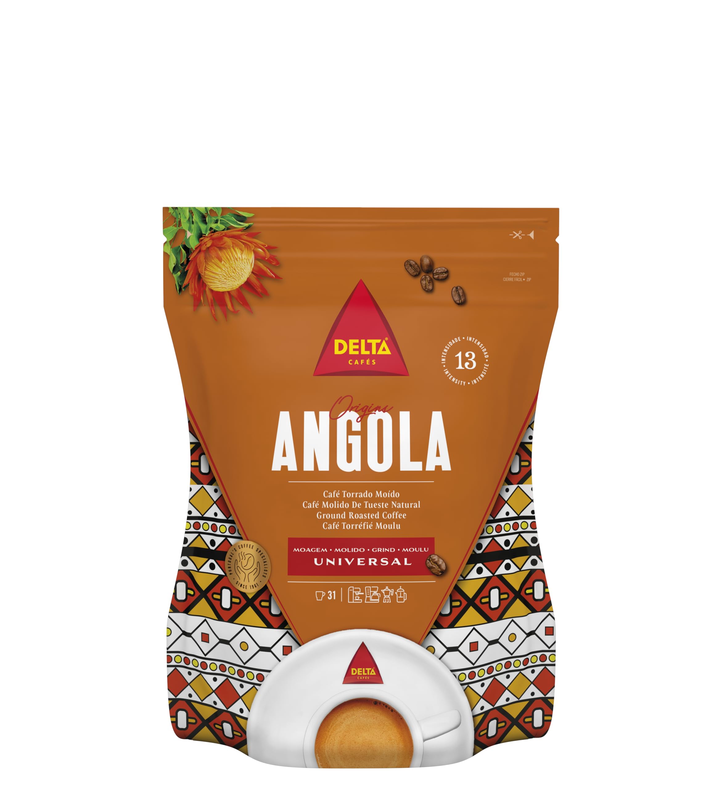 Delta Ground Roasted Coffee from ANGOLA for Espresso Machine or Bag 250g