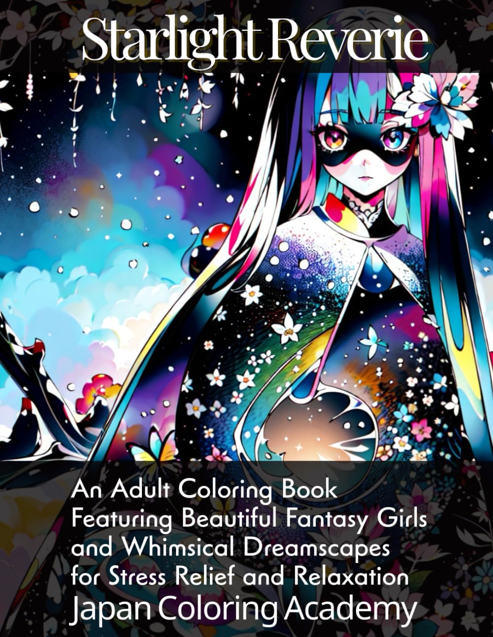 Starlight Reverie: An Adult Coloring Book Featuring Beautiful Fantasy Girls and Whimsical Dreamscapes for Stress Relief and Relaxation