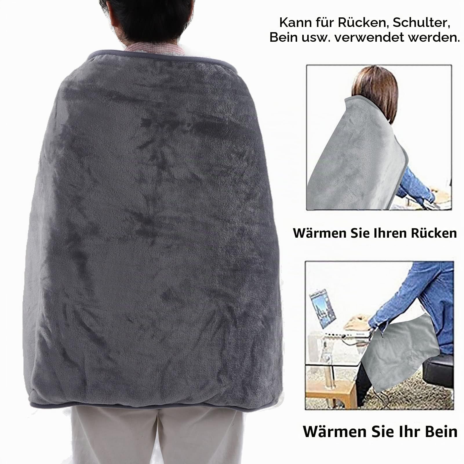 Elektrische Heizdecke, 100 X 70 cm, 5 V, Tragbare Luxus Flanell Heizdecke, USB Heizung, Elektrische Überwurfdecke für Zuhause, Büro, Auto, Reisen