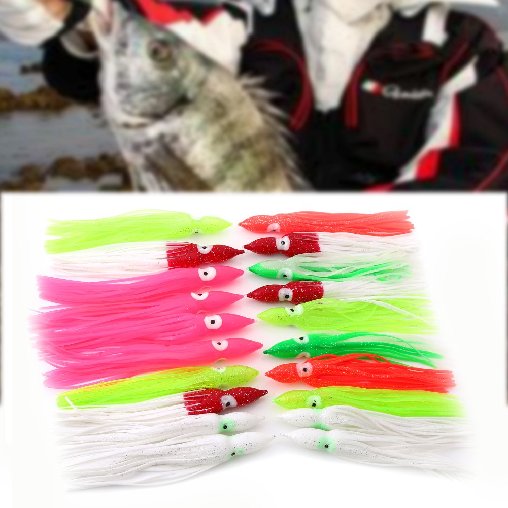 20 Leurres Souples Pieuvre/calmar – 5-10cm – Pour Pêche En Eau Salée