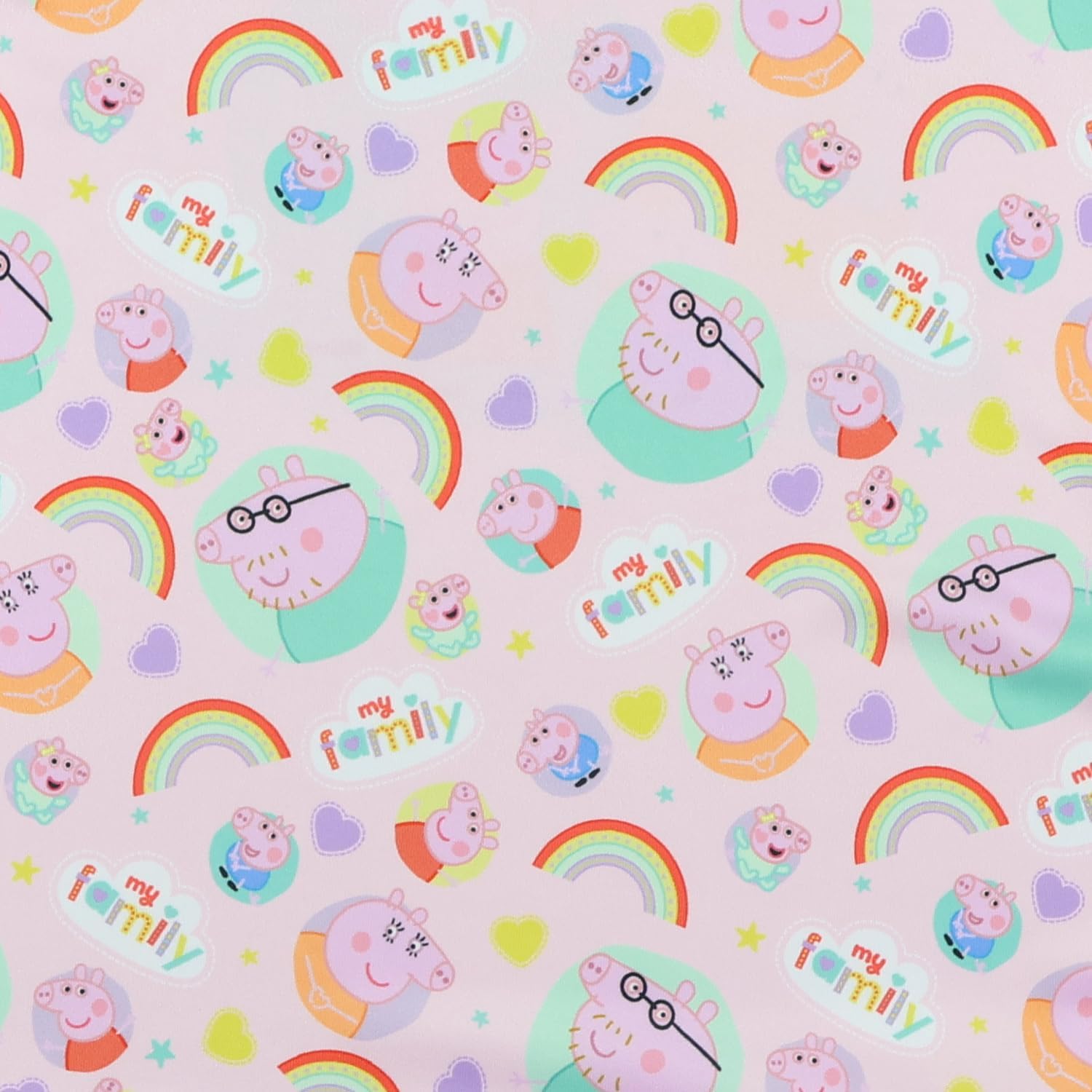 INTIMO Peppa Pig Pajama My Family Rainbow Long Sleeve Raglan Ruffle Nightgown - Image 6