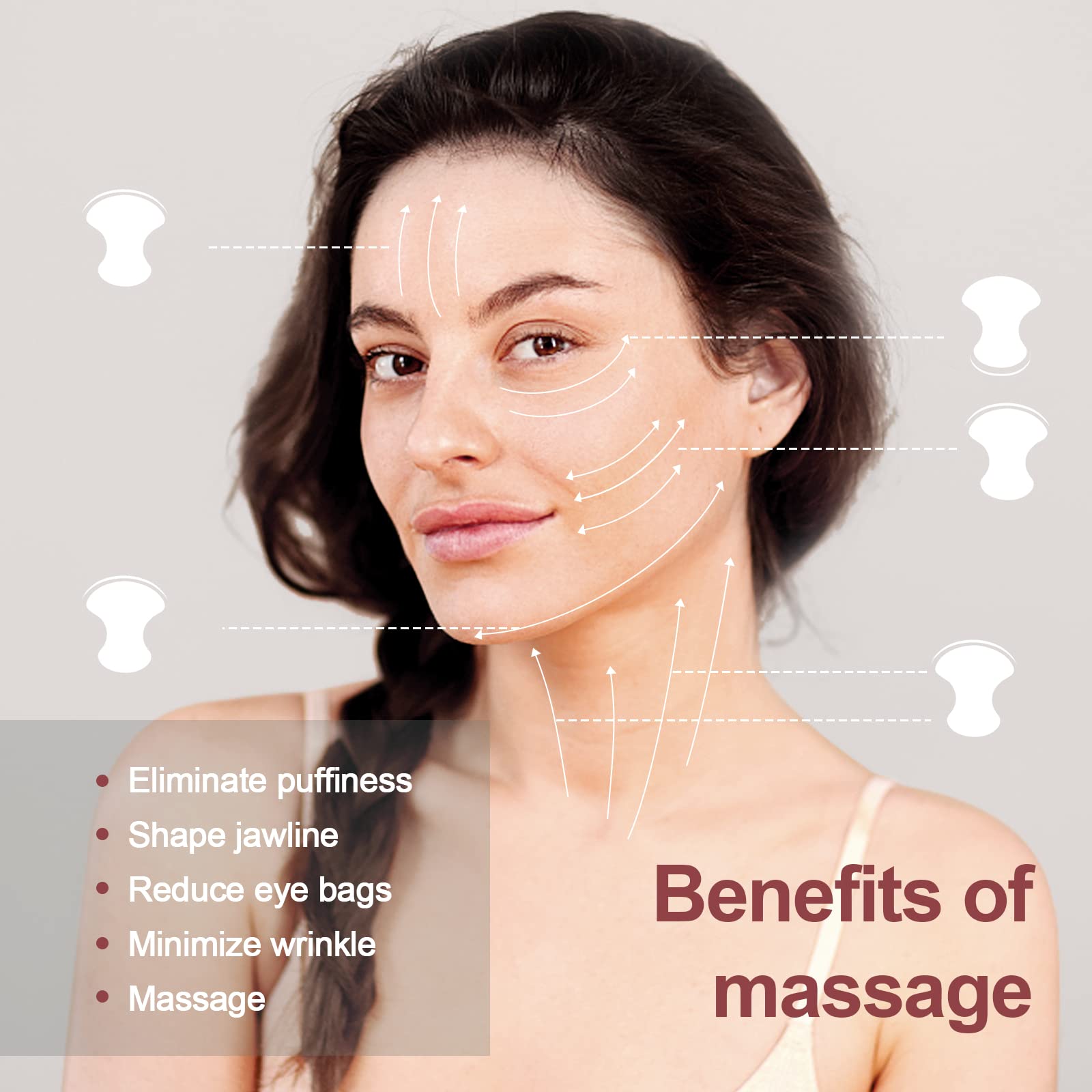 gemshan Gua Sha de hongos, herramienta de masaje de hongos de cuarzo rosa para relajar los músculos y el cuidado facial de la piel de las mujeres