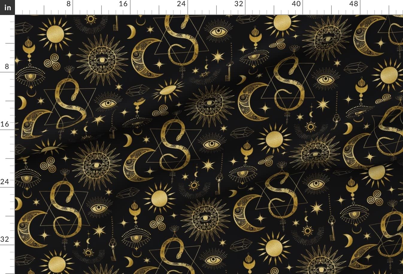 Spoonflower Fabric - Celestial Magic Mystery Pattern Dark Sun Gothic Halloween Witch Printed on Minky Fabric by The Yard - Sewing Baby Blankets Quilt Backing Plush