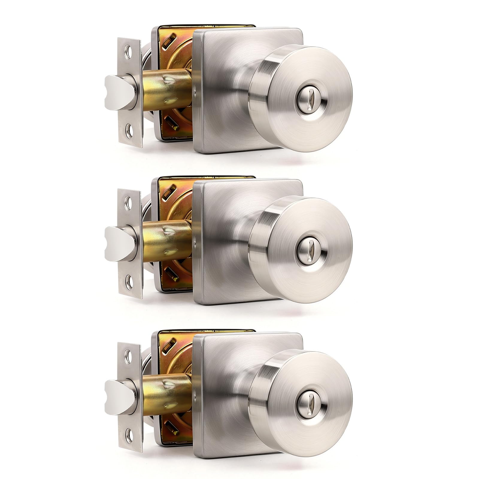 Black Keyless Door Knobs - Privacy & Security -22