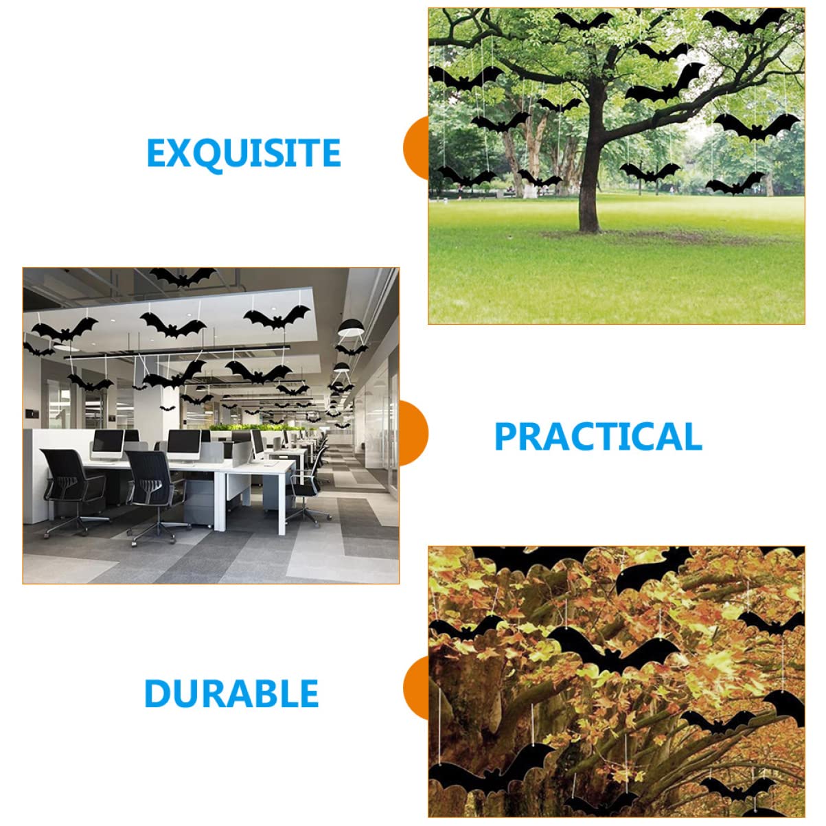 PRETYZOOM 5 Set Di Decorazioni Per Feste Di Halloween A Forma Di Pipistrello Pendenti Per Soffitto Finestra Porta 12 Pezzi * 5
