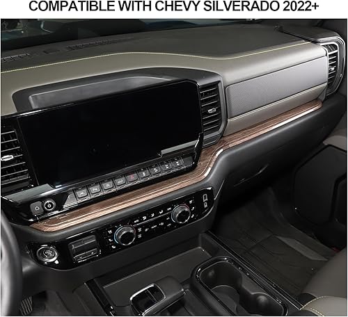 Miniatura 7 de Voodonala Cubierta para tablero de consola central para Chevy Silverado 2022+ compatible con Chevrolet Silverado 2022+ (2 unidadesjuego, madera)