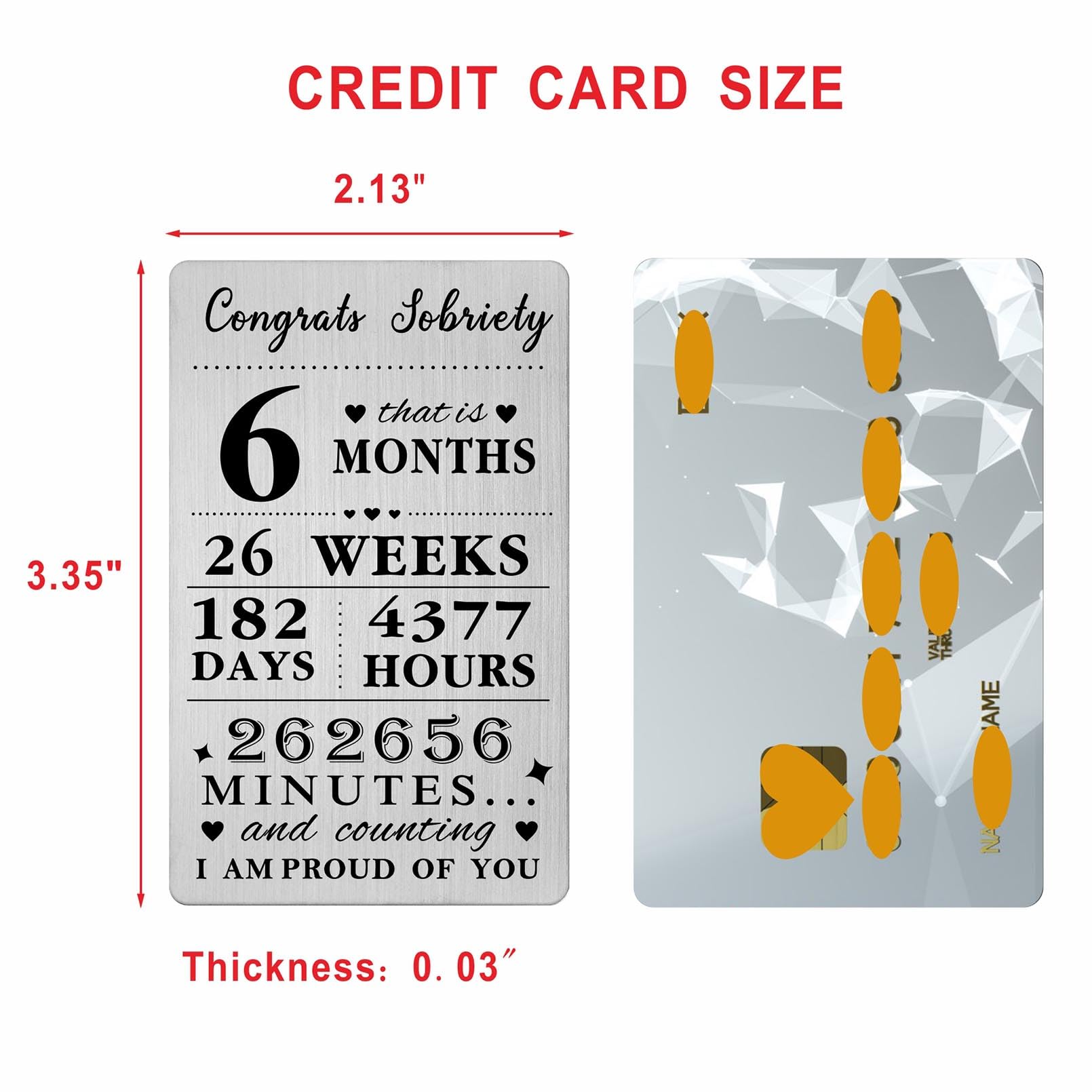Gezxin 6 Months Sober Gifts For Men Women- 6 6th Month Sobriety Card for Him Her- Personalised Recovery Cardl - Image 2