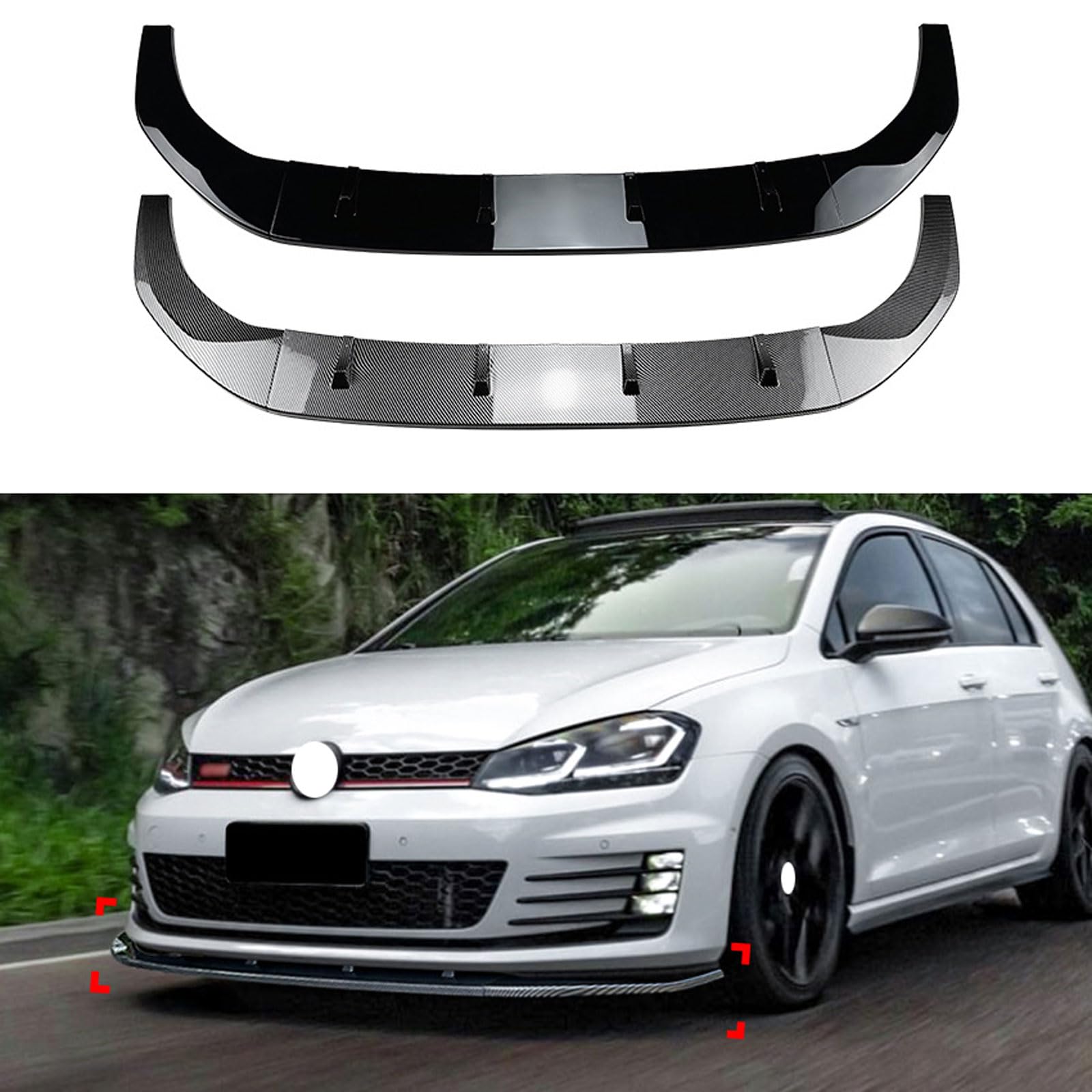 Lame lèvre de pare-choc VW Golf 7 pour protéger et rabaisser visuellement le spoiler avant