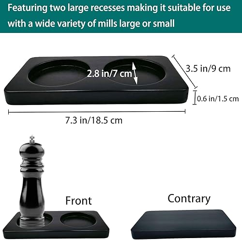 Miniatura 2 de Bandeja de molino de sal y pimienta, bandeja de molino de sal de pimienta, bandeja de madera