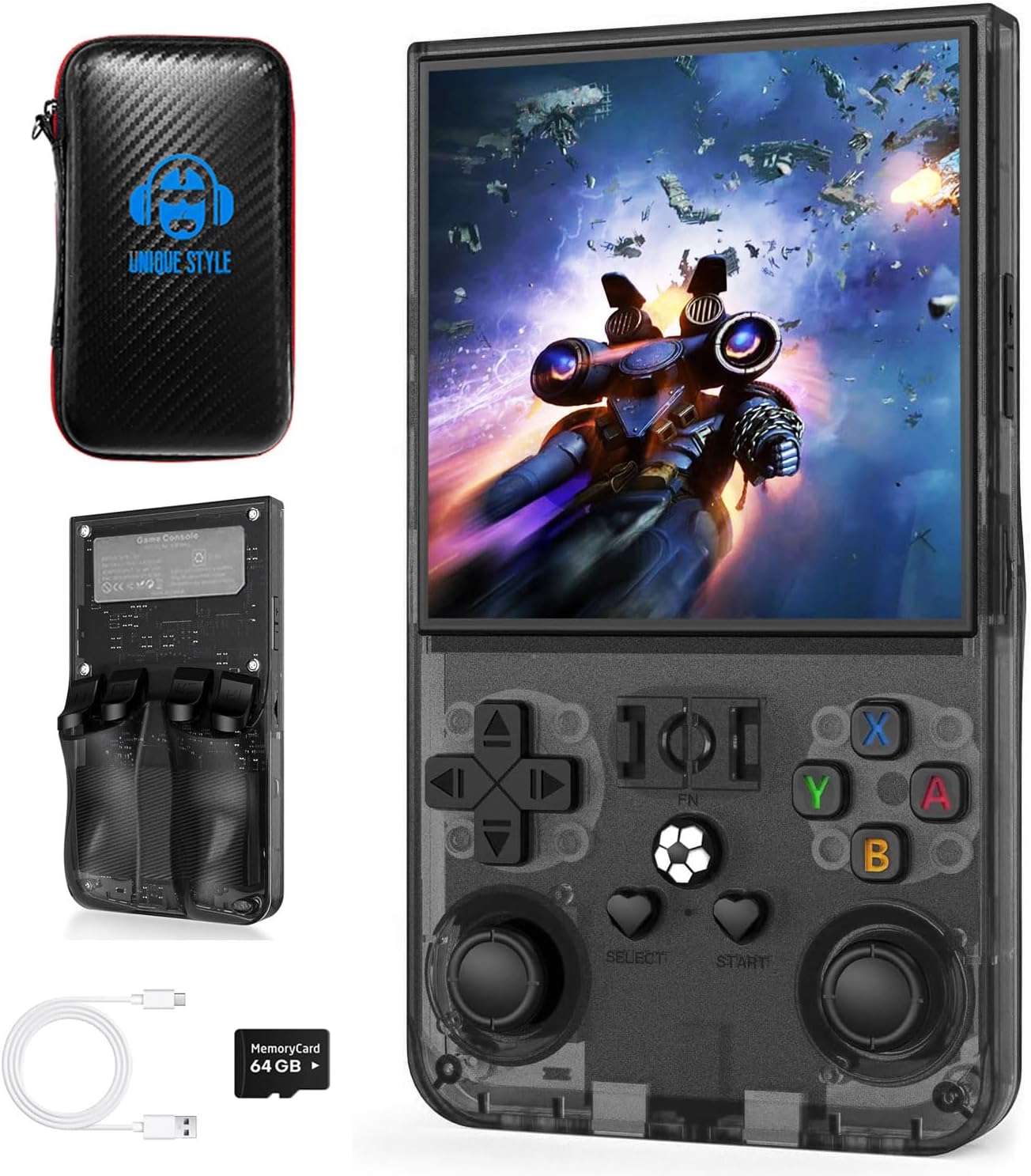 R36s Max Retro Handheld Game Console with 4.0" IPS HD Screen, Portable Video Retro Gaming Console with 30 Emulators and 18000+ Games, 64GB TF Card & 4000mAh Battery, Linux Gaming System