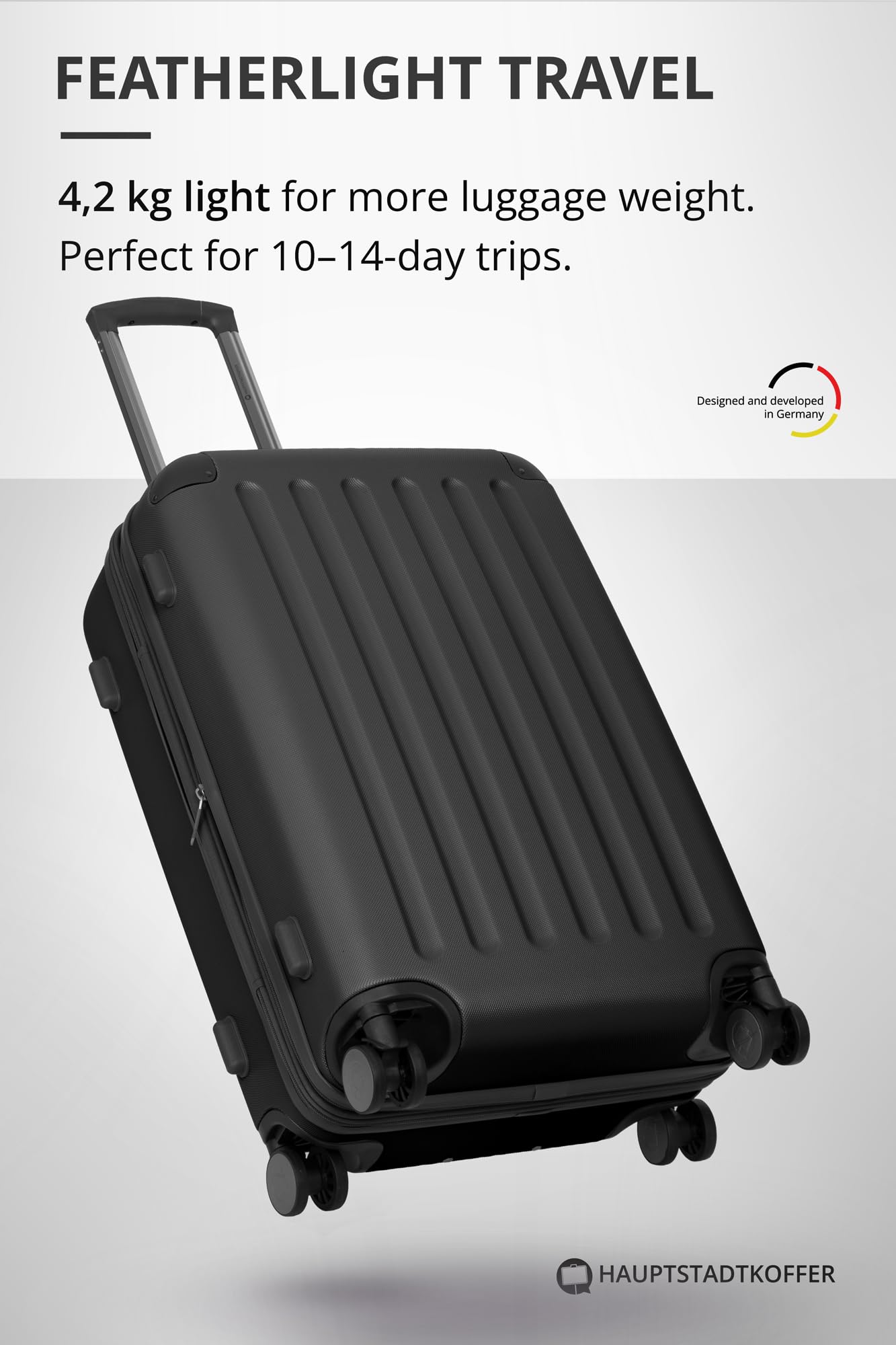 HAUPTSTADTKOFFER - Spree - Maleta rígida, Trolley expandible, Equipaje de Viaje, 4 Ruedas Dobles, TSA, 65 cm, 74 litros, Champán — view 486