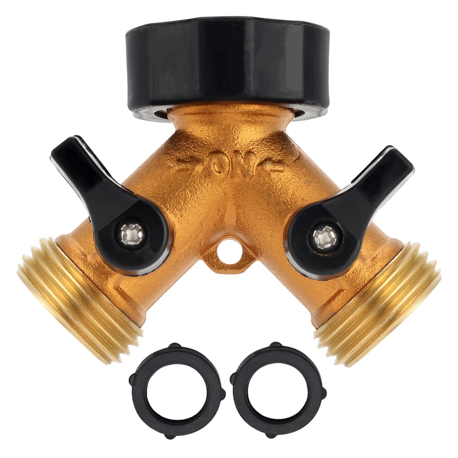 Btgpmwld Men's One Color Hose Splitter 2 Way, 2 Way Brass Hose Spreader Tap Manifold 3/4'' Garden Adapter Connector