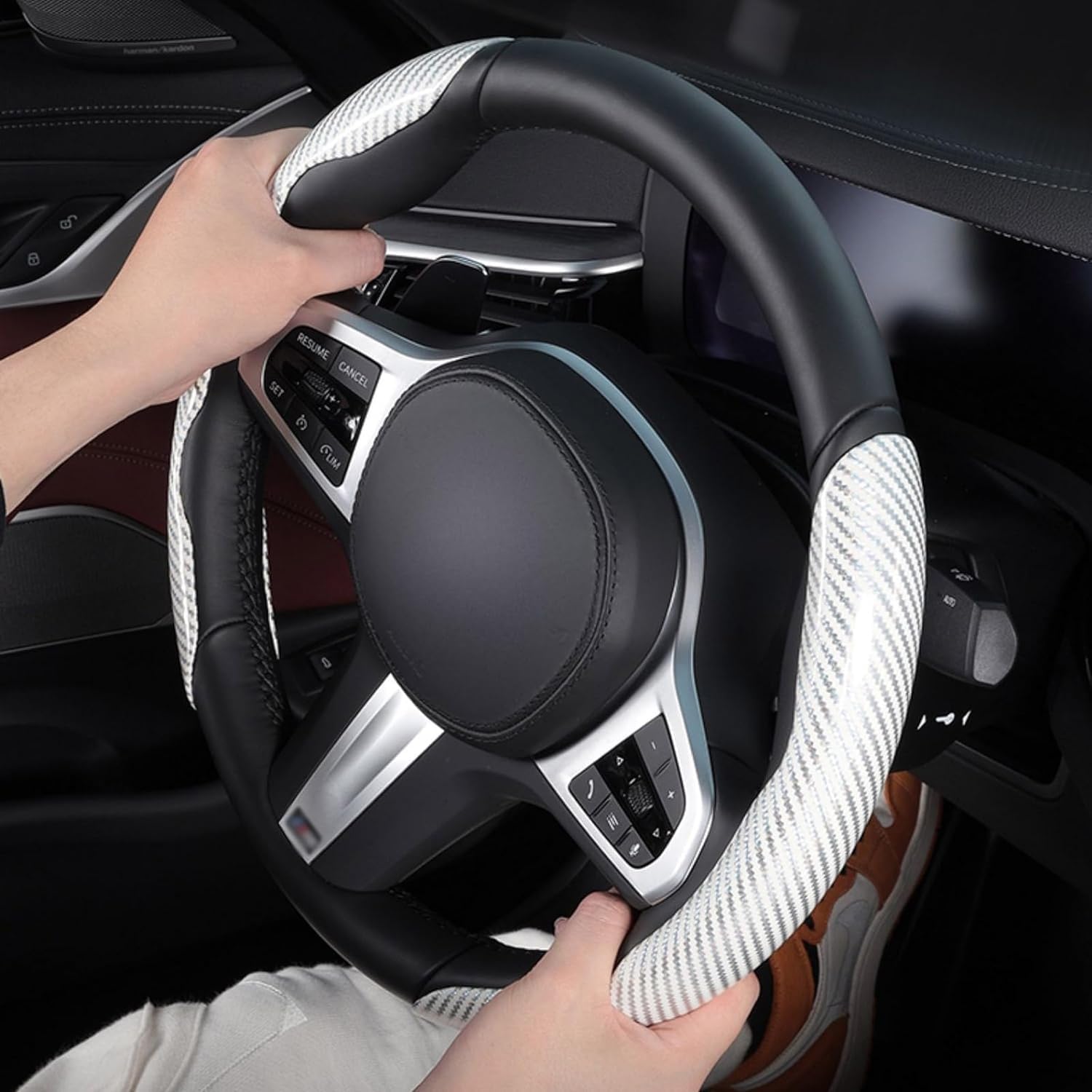 stuurhoes auto Lederen Auto Stuurhoes Anti-slip Voor Alfa Voor Romeo 159 147 156 166 Voor Giulietta GT voor Mito Auto Accessoires Auto Stuurwielen Cover (Kleur : 4