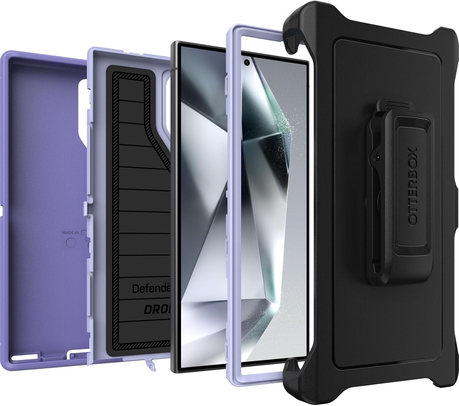 OtterBox Samsung Galaxy S24 Ultra Defender Series Pro Case - MOUNATIN Majesty (Purple), Rugged & Durable, with Port Protection, Includes Holster Clip Kickstand