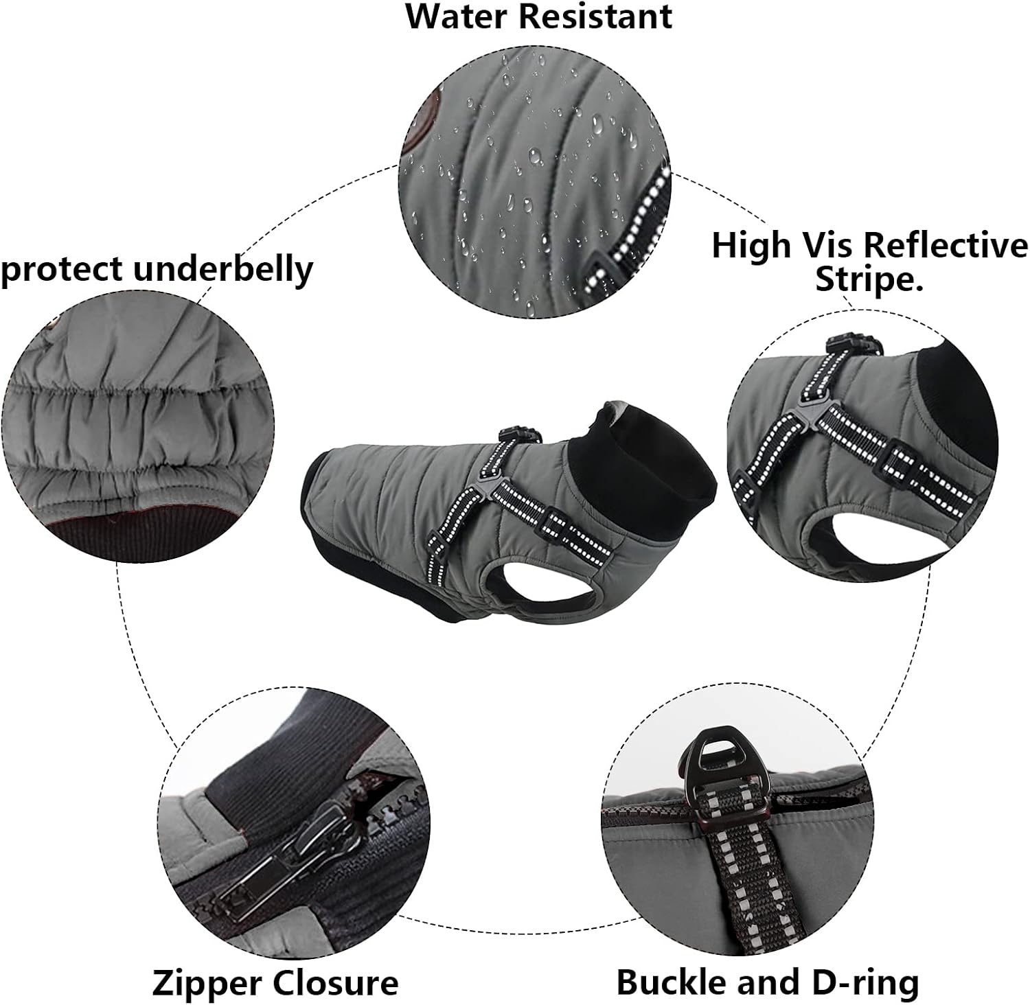 Dog costume, dog coats, dog snowsuit with safety reflective strip - Image 4