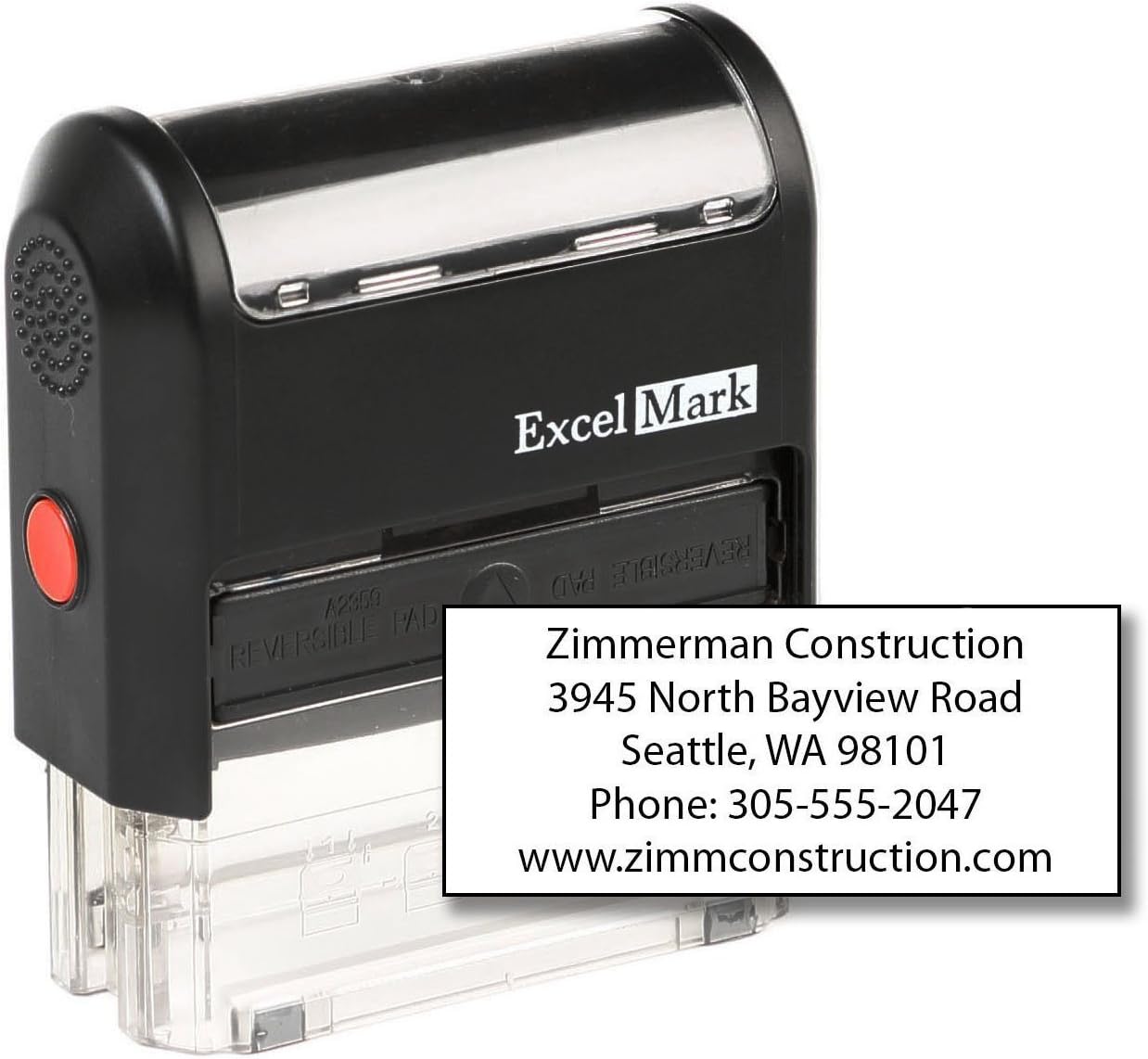 ExcelMark Custom Self Inking Rubber Stamp - Home or Office (A2359-5 Lines)