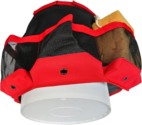 Miniatura 2 de MELOTOUGH Cubo Idea - Organizador de herramientas de lavado de cubos para herramientas de jardín, apto para cubo de 3.5 a 5 galones (rojo)