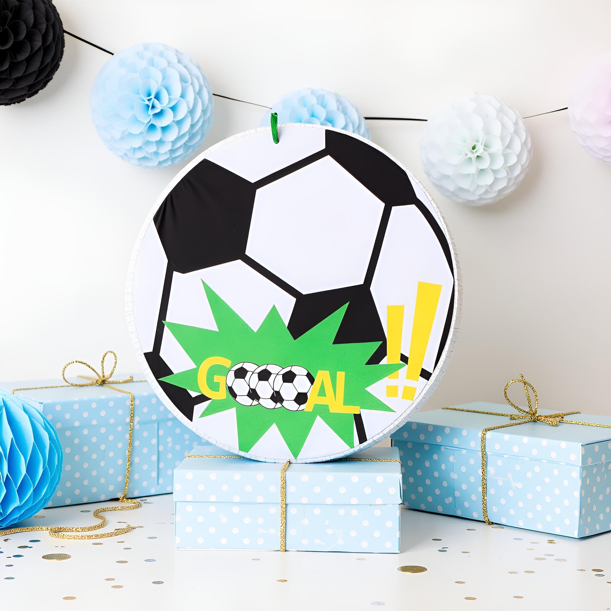 Piñata Football et Foot – Piñata d’anniversaire garçon – Vide à remplir avec bonbons et jouets – Décoration festive pour enfants – Cadeau amusant pour fête d’enfants