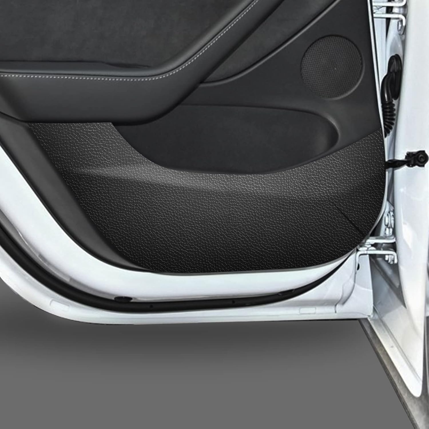 KUNGKIC Car Door Anti Kick Pad for Tesla Model 3 2017 2018 2019 2020 2021 2022 Protective Stickers Interior Decals Accessories Self-Adhesive Side Edge Protection Mats Cover 4PCS Imitation Leather