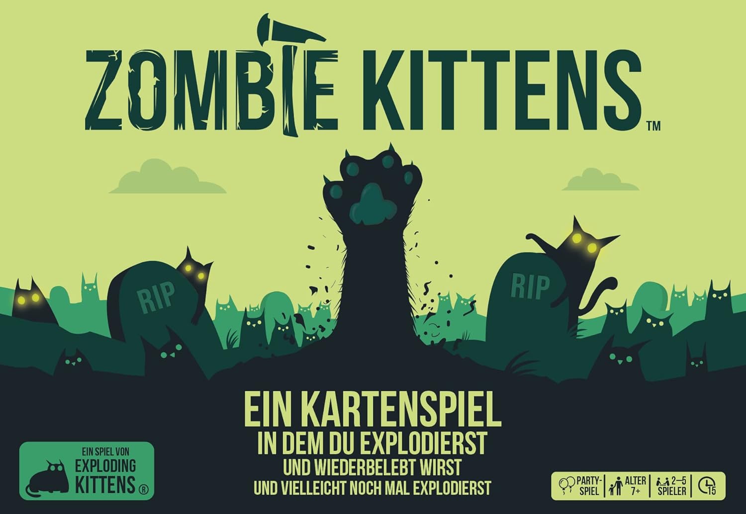 Exploding Kittens – Zombie Kittens Set, Colour, Multicoloured (Asmodee GmbH EXKD0024) – German Version
