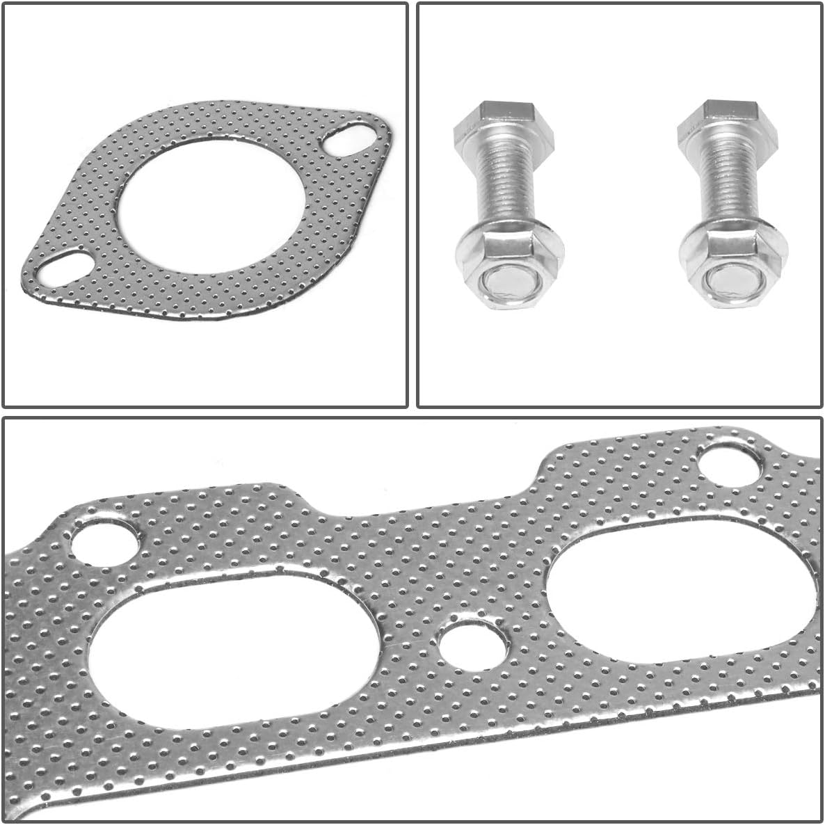 DNA Motoring GKTSET-MM8918L Aluminum Exhaust Manifold Header Gasket Set Replacement,Metallic