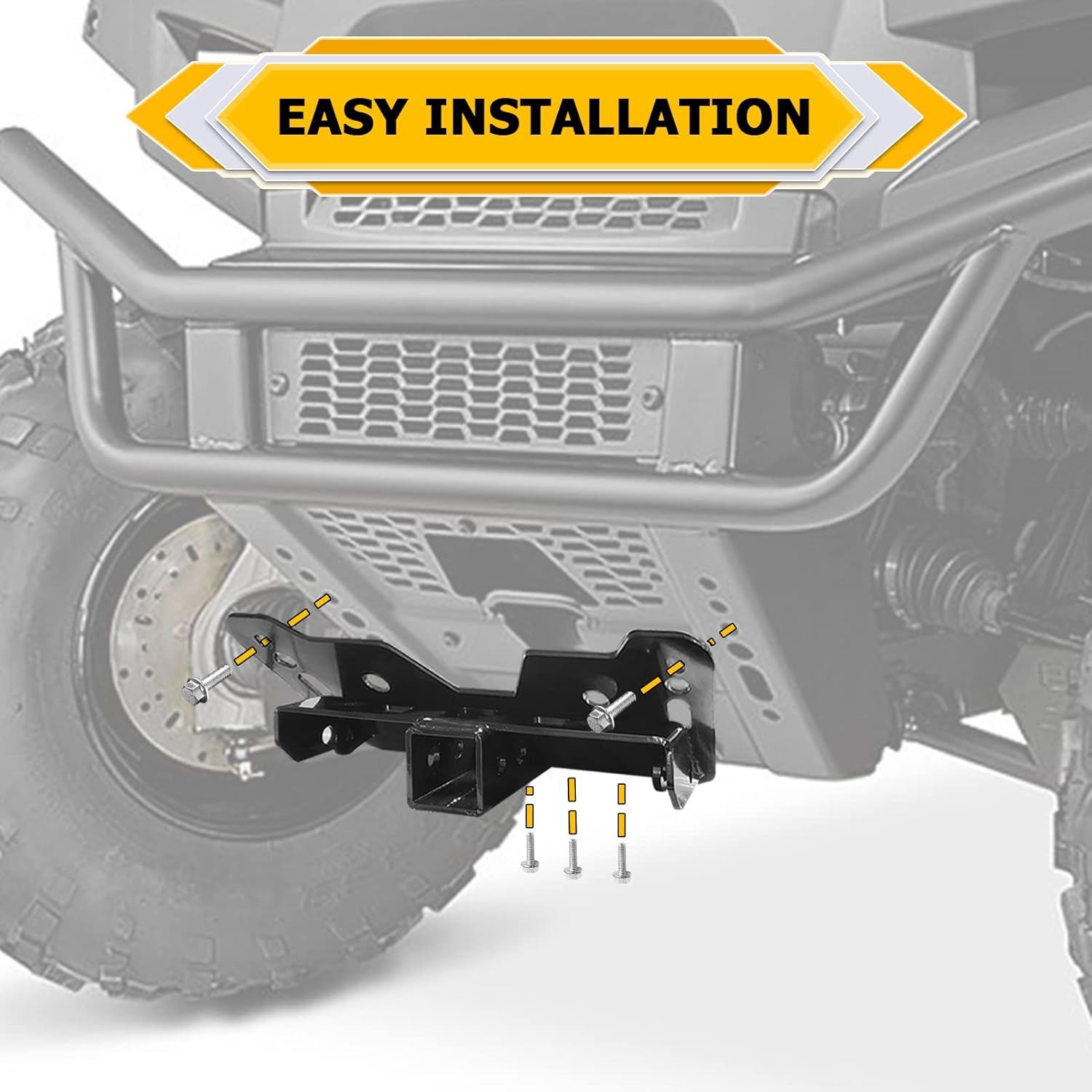 WeiSen 2" Front Lower Receiver Hitch Plow Mount Compatible with Polaris Ranger 400 500 570 800 900 Full-Size and Midsize 2009-2023