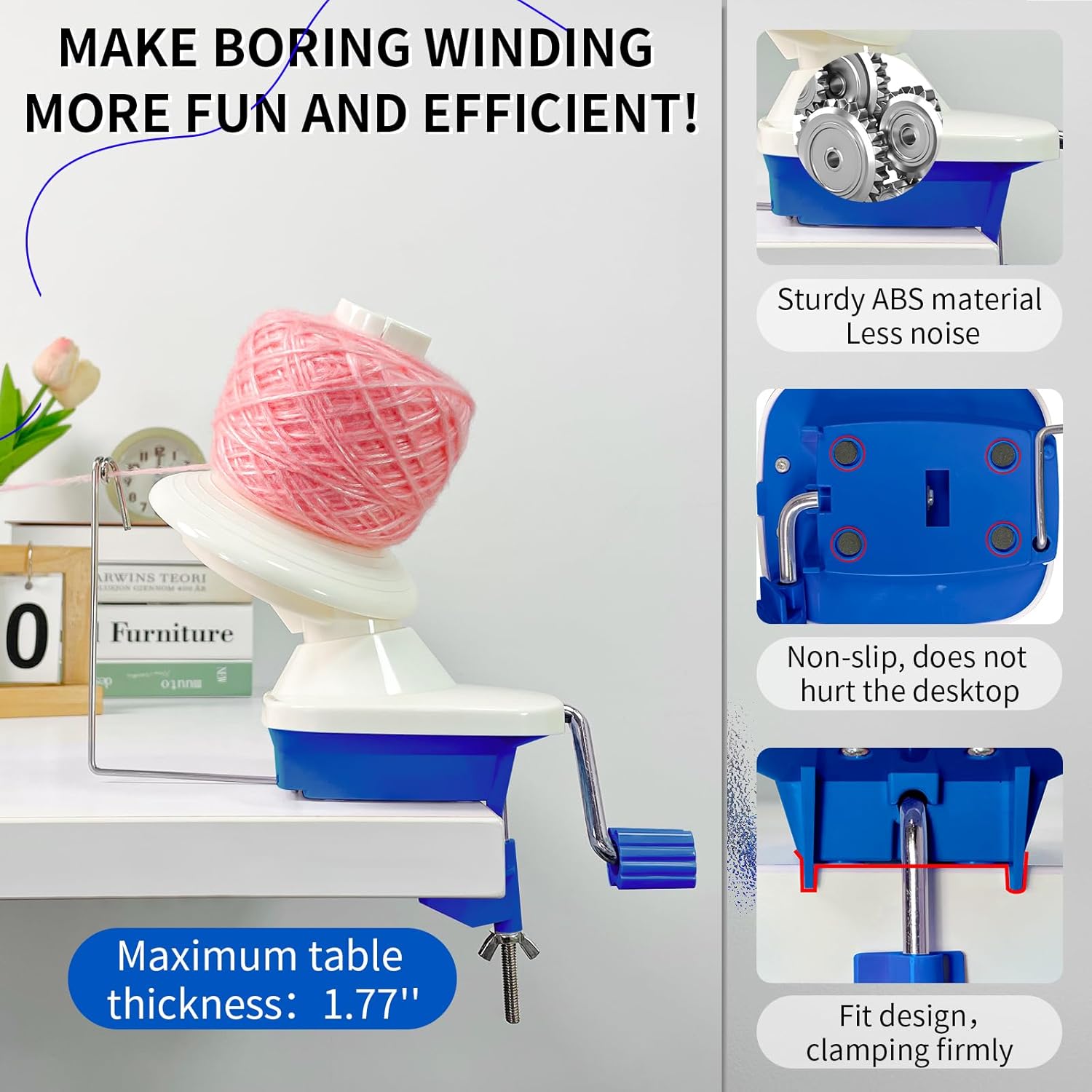 Yarn Winder and Yarn Holder for Crocheting and Knitting