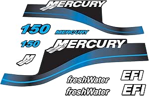 Mercury 150 Hp 4 Stroke EFI Outboard Engine Decals Red Sticker - Foto 3