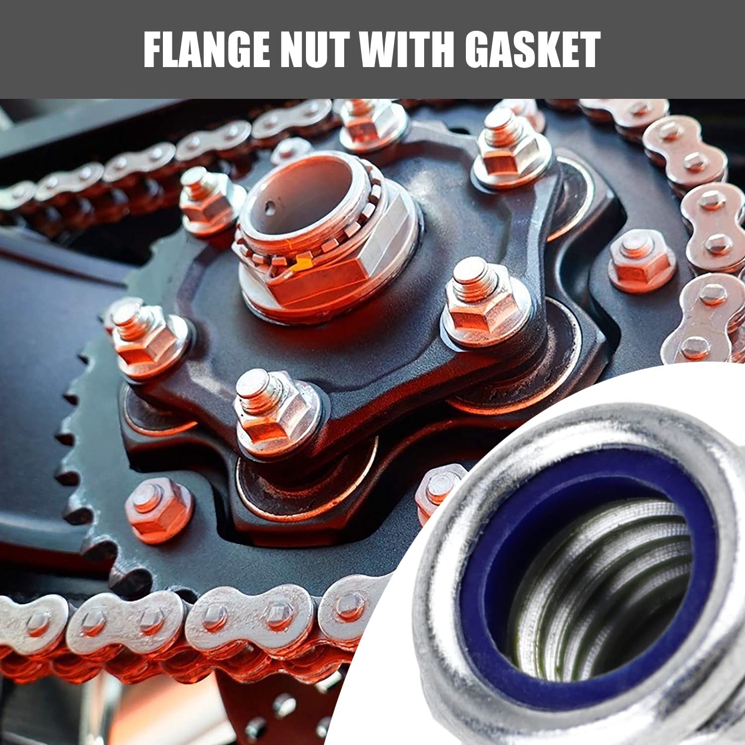 DIN 6923 / ISO 4161 Flensmoer met vertanding M10 verzinkt (100 st.) | JRV Products