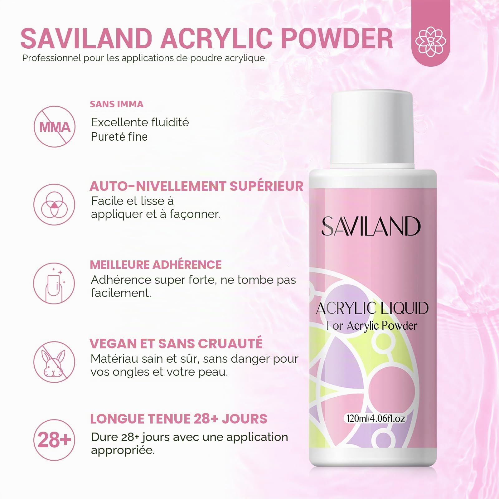 SAVILAND Kit Ongle Gel UV Complet Avec Ponceuse Pour Poudre Acrylique Liquide Avec Lampe UV pour Ongles en Gel Vernis à Kit de Nail Art Pour Salon à Domicile cadeaux pour femmes