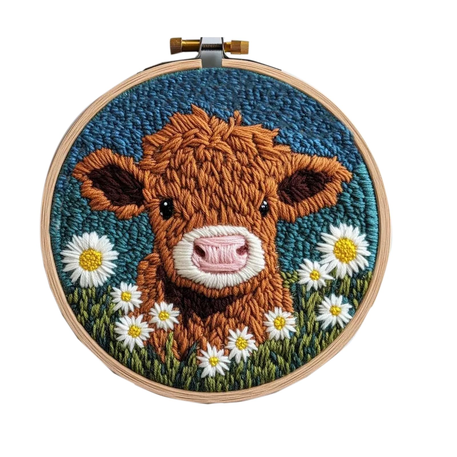 Embroidery Beginners Kit: Learn 37 Stitches Suitable for Adults and Children. The kit Includes Stitch Practice and Everything for Bead Embroidery. (Highland Cow) - Lunar New Year