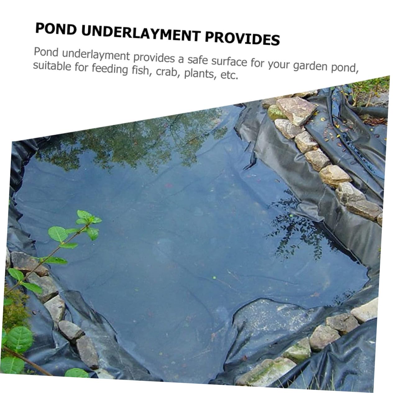 ibasenice Rivestimento per Laghetto per Pesci Hdpe Ampio e Prevenzione Efficente delle Perdite d Acqua Resistente ai Danni Taglio Comodo per Diverse Esigenze