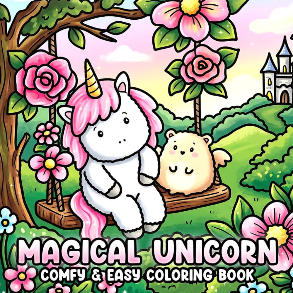 Magical Unicorn Coloring Book: Enter a Fantasy Realm Coloring Pages Filled With Adorable Horned Friends, Fairytale Gardens, and Magical Adventures for Everyone to Enjoy