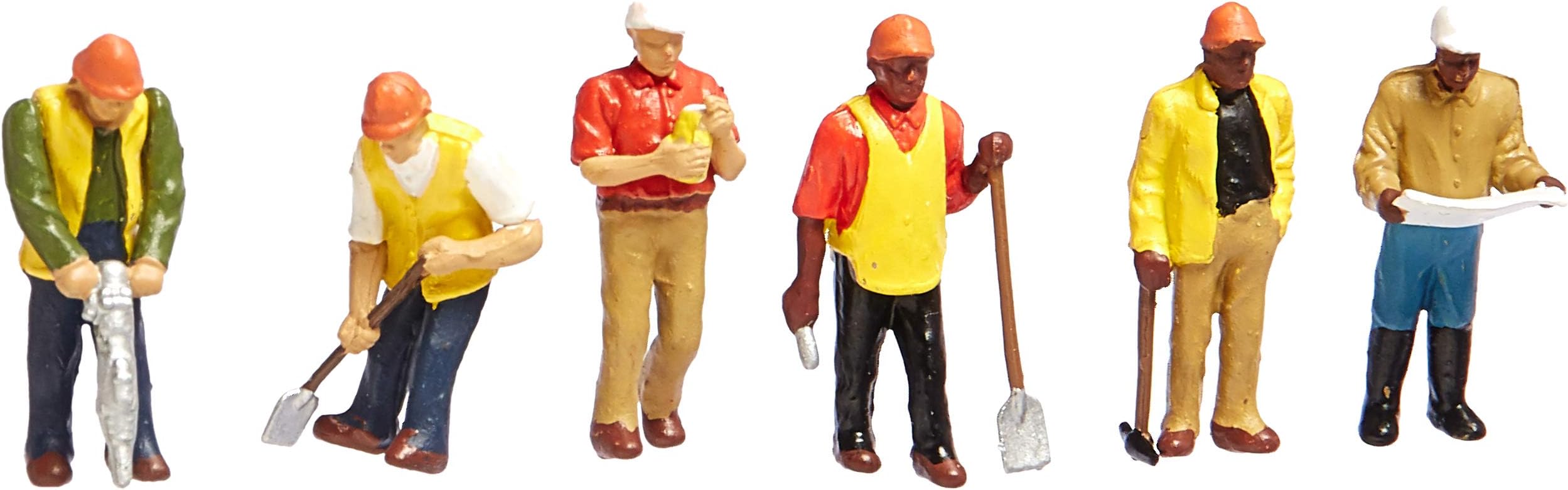 Bachmann Scene Scopes-Miniature Figures-Civil Engineers (6Pcs/Pak) HO Scale, Multicolor