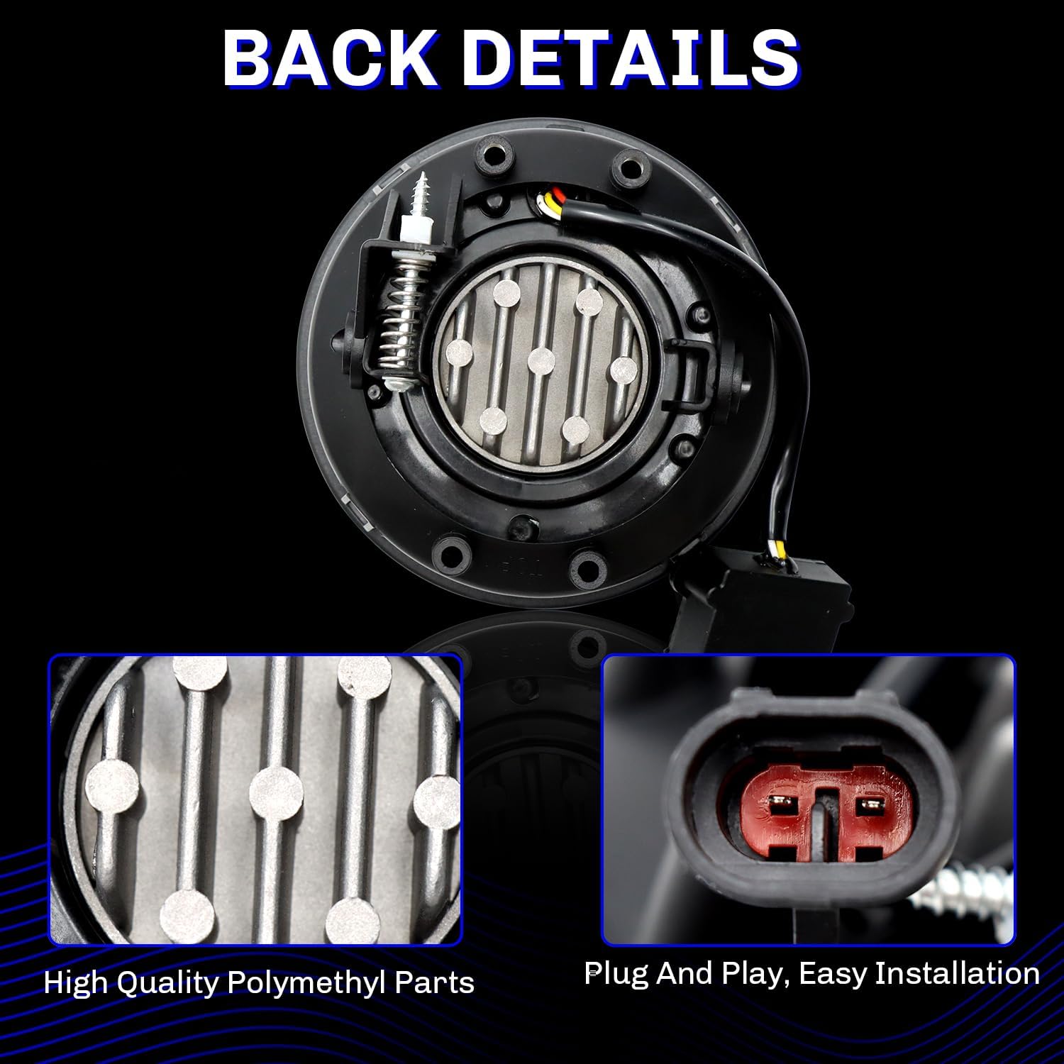 LED Fog Light Assembly Fit for 2000-2015 Freightliner Columbia,2004-2015 Freightliner Century Front Fog Lamp Passenger and Driver Left&Right Side