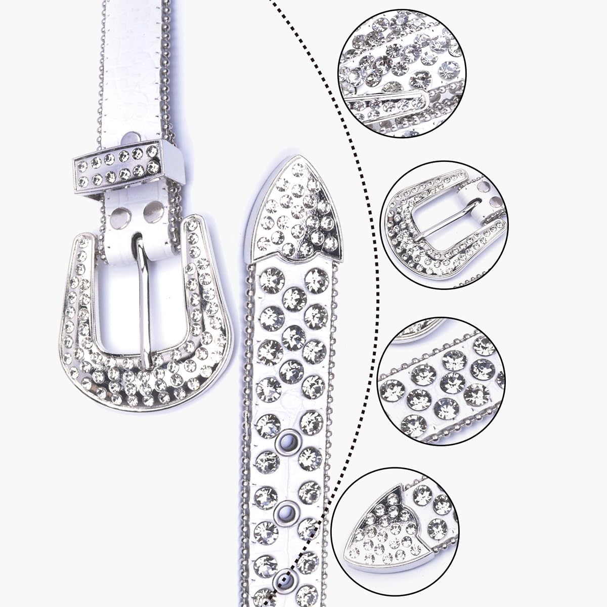 Kids Rhinestone Belt - Western Cowboy Cowgirl with Bling Design, Sparkly Diamond Studded Belt for Jeans image 5