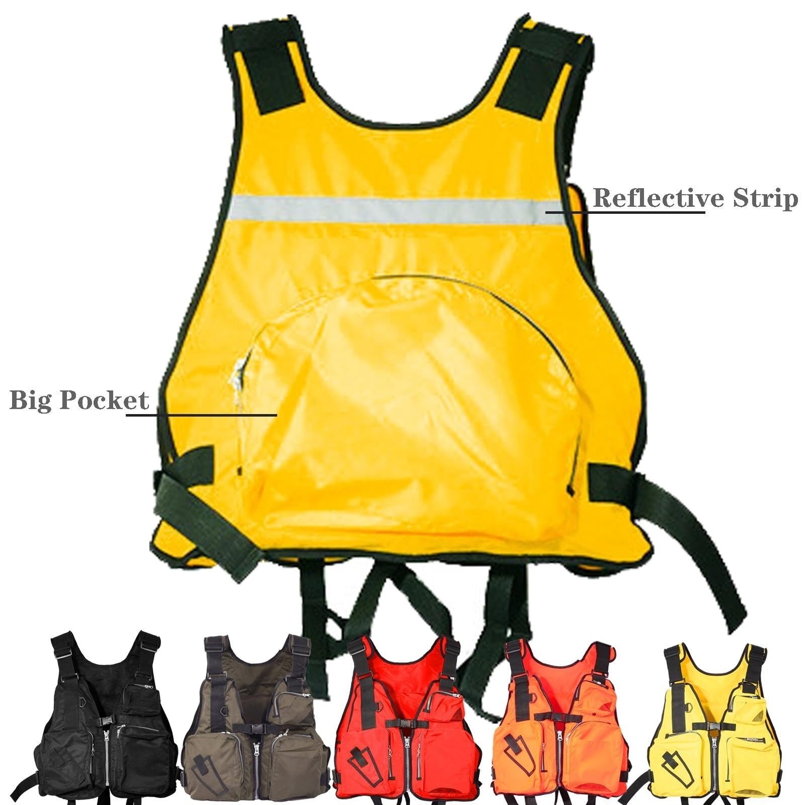Adult Surfing Vest Adjustable Buoyancy Aid Lightweight Fishing Surfing Vest Multi-Pockets for Kayaking Boating Swimming Snorkeling Paddle Boarding Water Sports Activities Gear