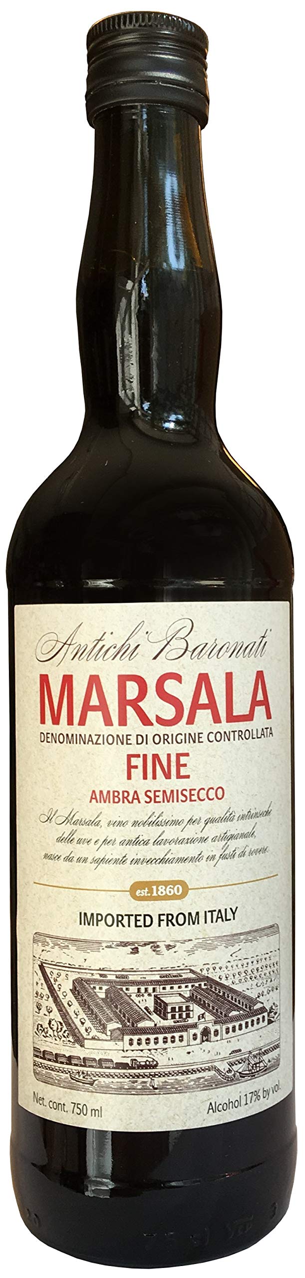 Marsala DOC Fine Antichi Baronati (6 X 0,75 L) - Vino Aromatizzato all´Uovo - Aromatisierter Wein mit Ei