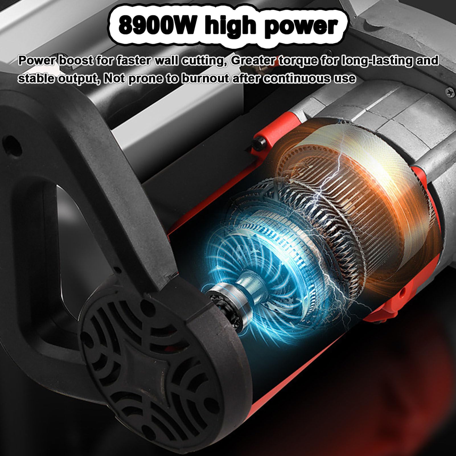Motosierra eléctrica para hormigón, motosierra de mano sin escobillas, motosierra para cortar hormigón, cortadora de muros eléctrica con cadena de diamante, con supresión de polvo,Double Chain-480