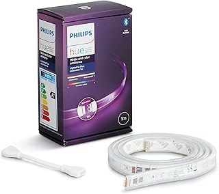 Philips Hue Lightstrip Extension v4 [1 m] White and Colour Ambiance Smart LED Kit with Bluetooth, Compatible with Alexa, Google Assistant and Apple HomeKit