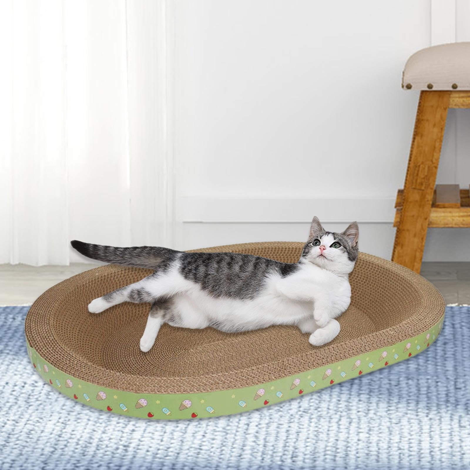 perfk Katzenkratzbrett, Katzenkratzbrett, Schüssel, Haustierbedarf, Ruhe, Schlafen, Loungebett aus Karton, Katzenschlafbett für Hauskatzen