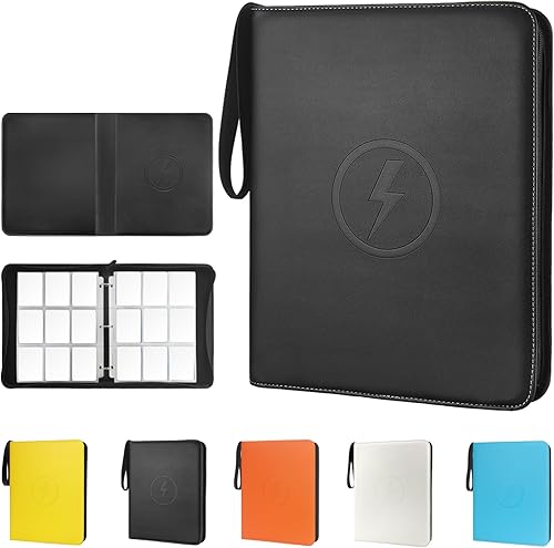 Carpeta de tarjetas coleccionables de 9 bolsillos, 900 cargadores superiores para tarjetas, carpeta de tarjetas coleccionables con cremallera