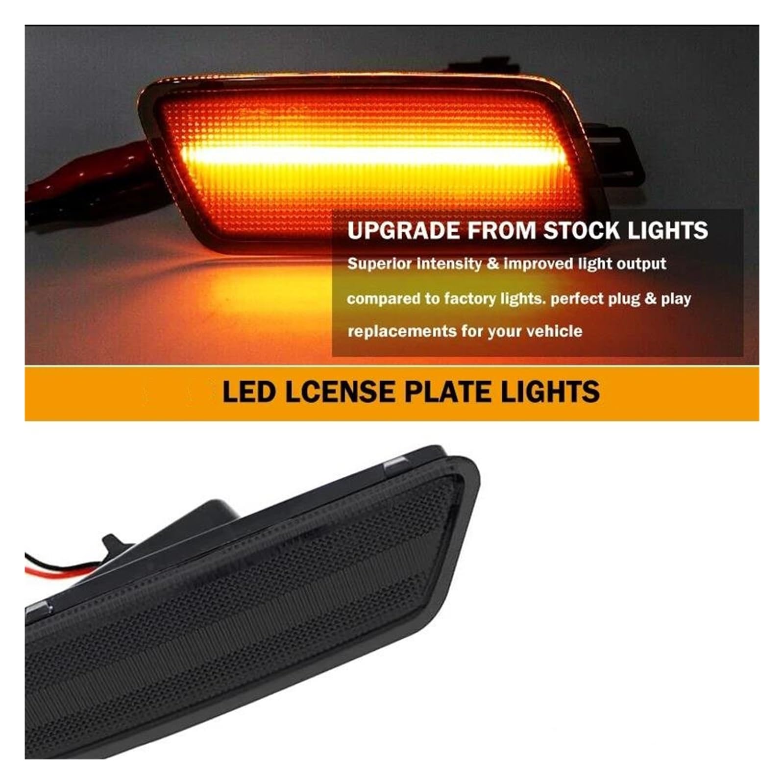 Generico Segnale Svolta Luce posizione laterale T10 LED ambra/rossa per A7 S7 RS7 2012-2018 Indicatori di direzione DRL Lampade laterali Frecce Laterali(4pc Amber Red)