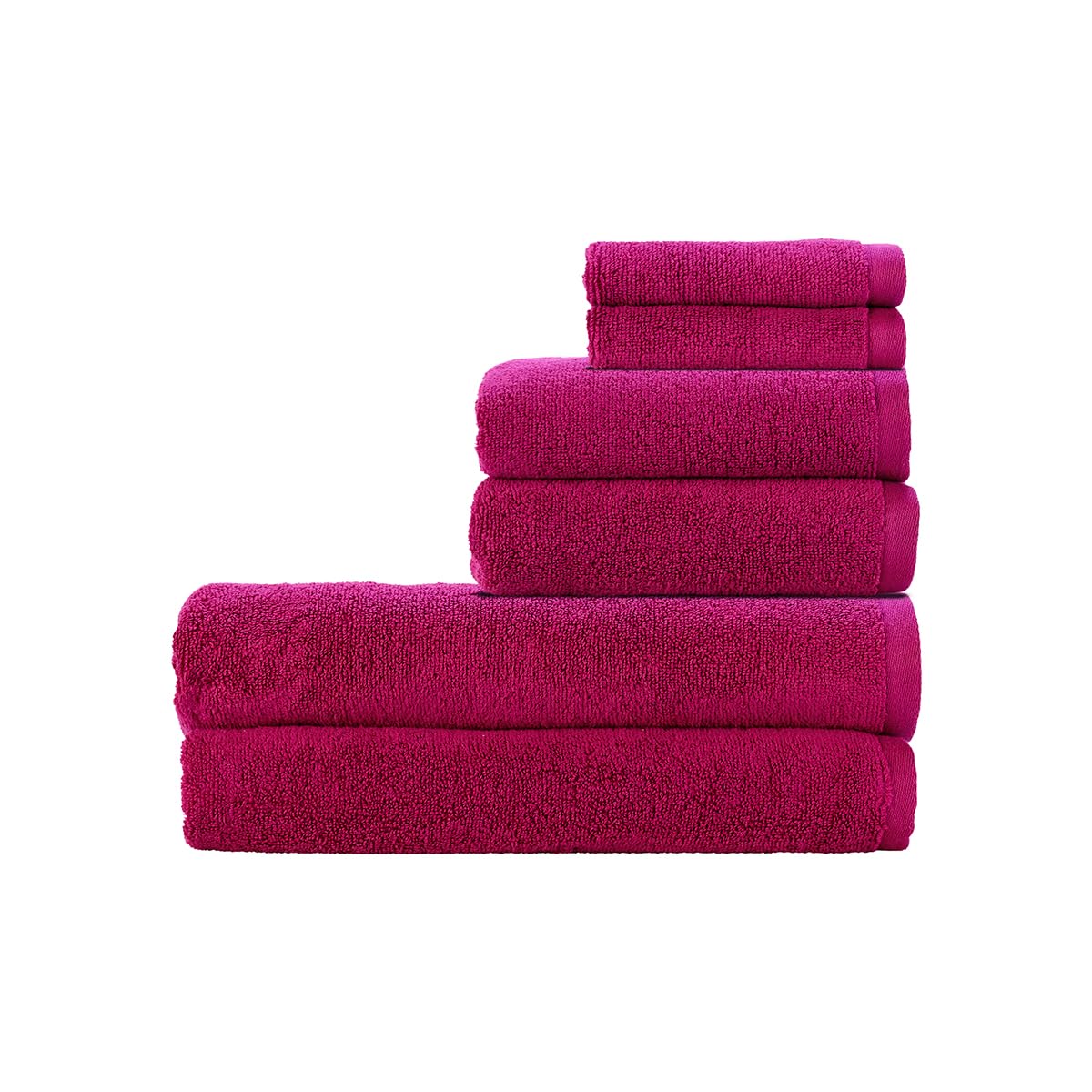 Christy Cirrus Bath Sheets Set | 6 Pieces | 2 Face 2 Hand 2 Bath Sheets | Quick Dry | Super Soft and Fluffy | Lightweight Bathroom Shower Towels | 100% Cotton | Summer Pudding Pink