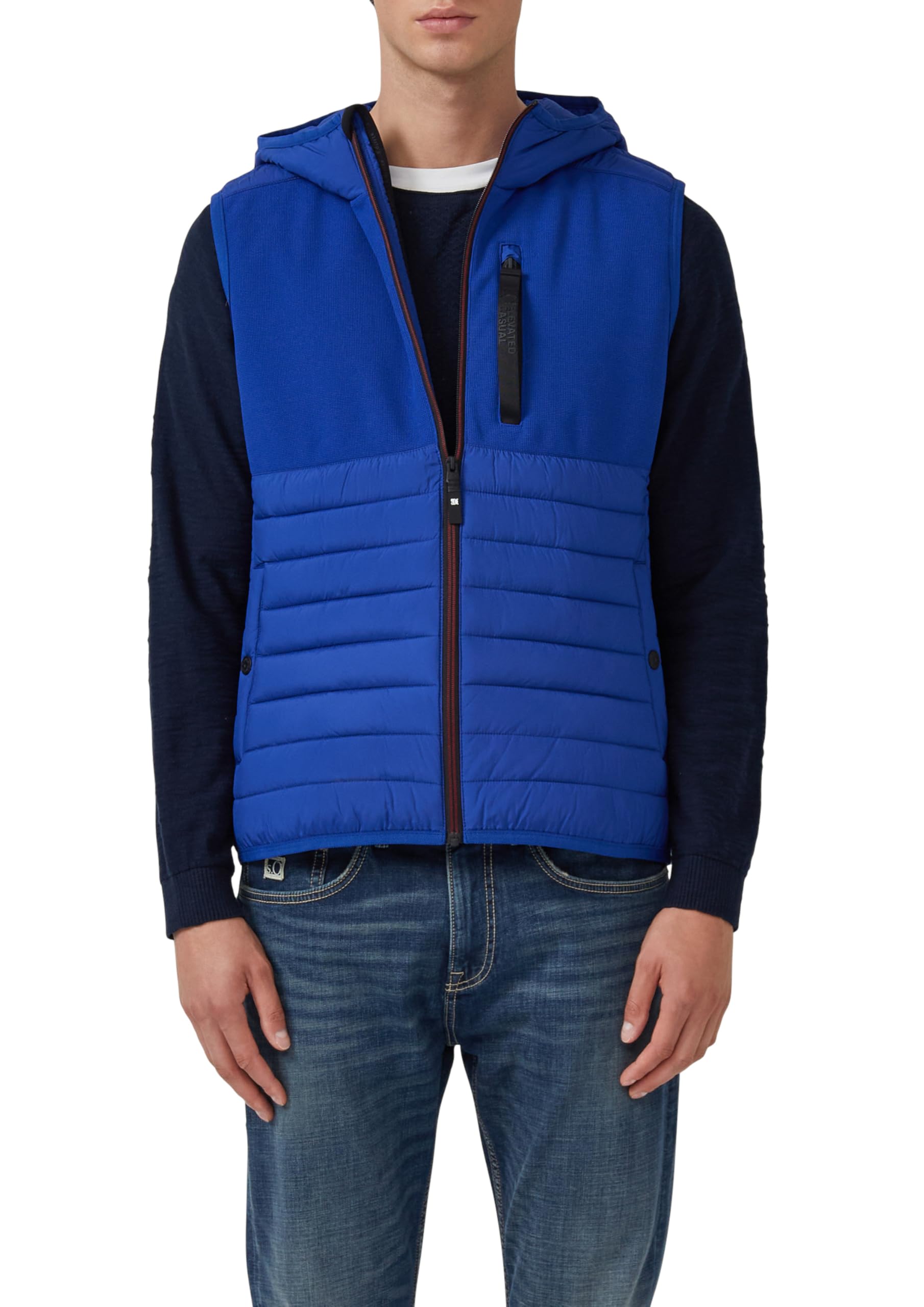 s.Oliver Leichte Weste aus Materialmix mit Kapuze