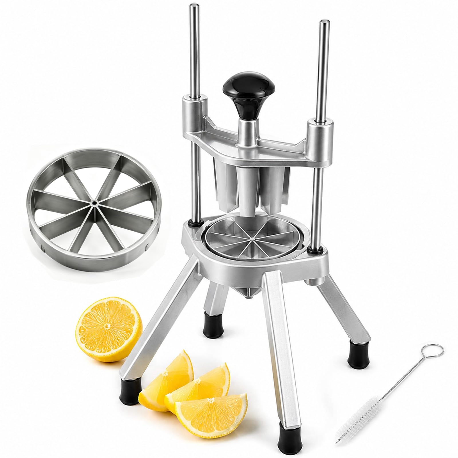 Gewerblicher Zitronenschneider Aus Edelstahl, Limetten Obstteiler Für Bar Restaurant Küche, Press Zitrusschneider Für Cocktails Getränke Garnitur (8-Section)
