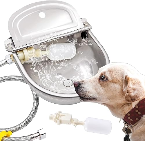 Dispensador automático de cuencos de agua para perros, comedero de agua de acero inoxidable para aves de corral y ganado pequeño
