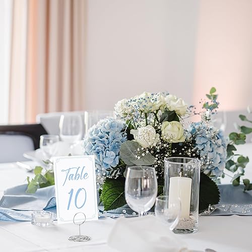 Miniatura 17 de Thenshop 31 juegos de tarjetas de números de mesa con soportes, tarjeta de mesa de números del 1 al 30 de 2 pulgadas, soporte de lugar para boda