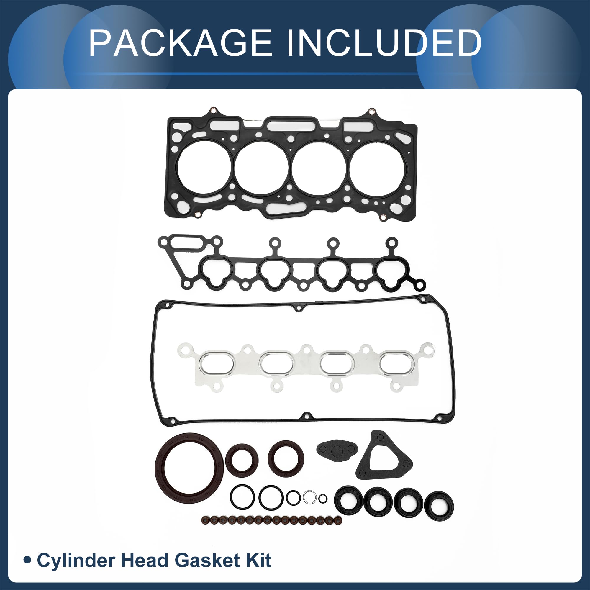Kit De Juntas De Culata Y Válvula Para Mitsubishi 4G18(CS3A) 1Set | OE MD978141, Material Goma Metal, Color Negro, Alta Temperatura, Buena Elasticidad, Resistente Corrosión, Instalación Fácil